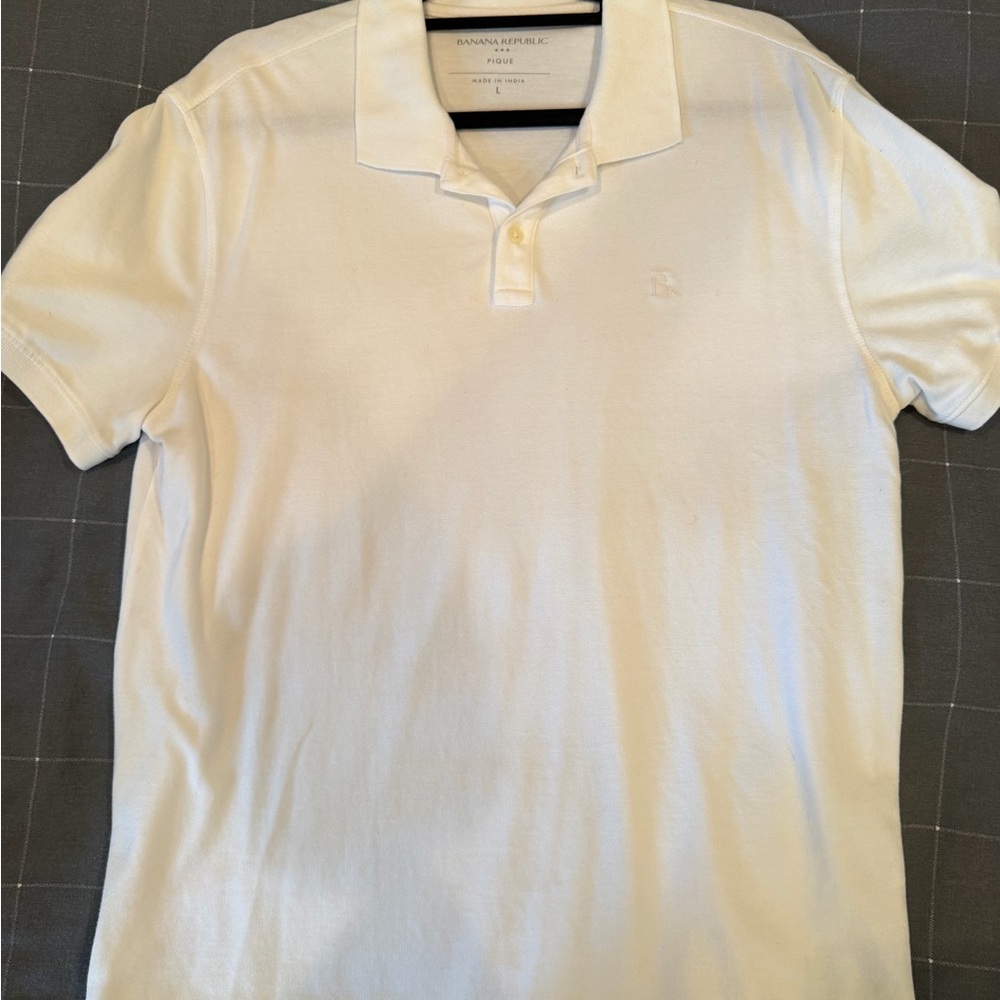 Banana Republic Men's Cream Polo Shirt